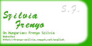 szilvia frenyo business card